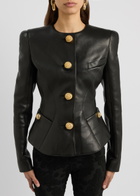 Balmain Leather Jacket Black
