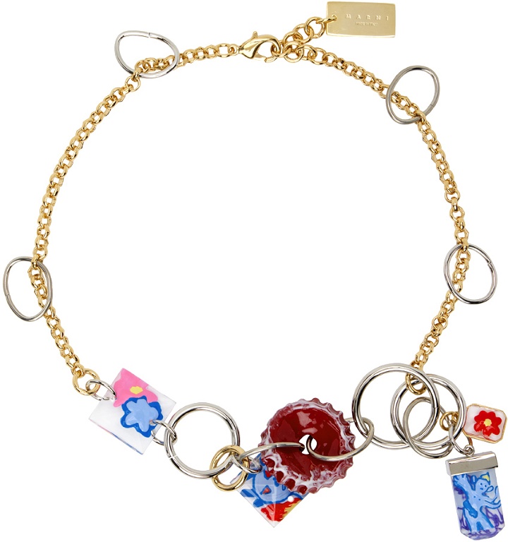 Photo: Marni Gold & Silver Charm Necklace