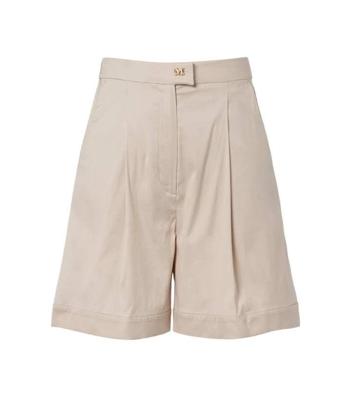 Photo: Max Mara Medeola pleated cotton-blend Bermuda shorts