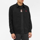 AMI Men's Small A Heart Denim Shirt in Black