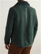 YMC - Brainticket MK2 Leather-Trimmed Shearling Jacket - Green
