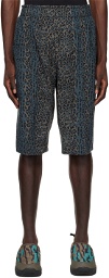 South2 West8 Blue Graphic Shorts