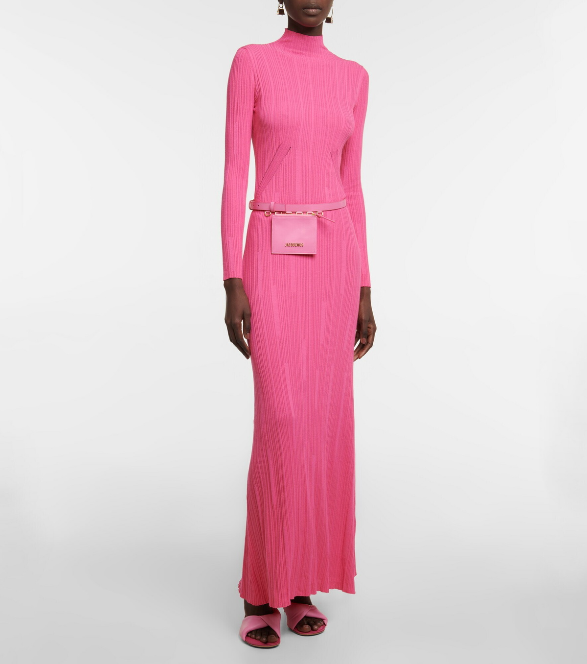 【関税送料込】Jacquemus La Robe Doble ニットドレス** La robe Doble wool-blend midi dress in white - Jacquemus