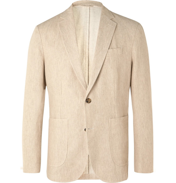 Photo: NN07 - Harvey Unstructured Mélange Cotton and Linen-Blend Suit Jacket - Neutrals