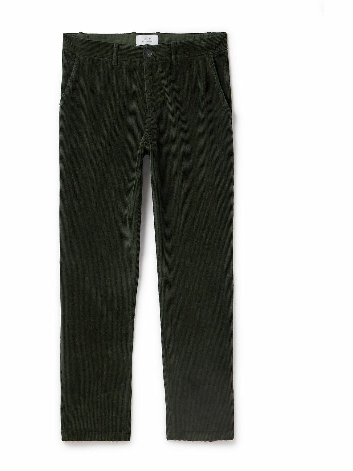 MR P. Tapered Cropped Garment-Dyed Organic Cotton-Twill Trousers