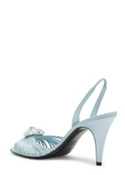 Valentino Garavani Coeur Royal 85 Embellished Satin Slingback Sandals Blue