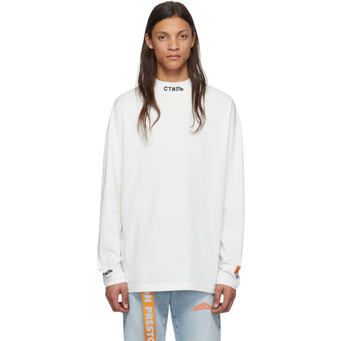 Photo: Heron Preston White Turtleneck Style Long Sleeve T-Shirt