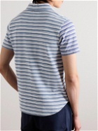 Oliver Spencer - Austell Striped Knitted Polo Shirt - Blue