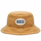 Gucci Men's Patch Bucket Hat in Beige
