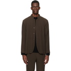 HOMME PLISSÉ ISSEY MIYAKE Brown Tuxedo Pleats Blazer
