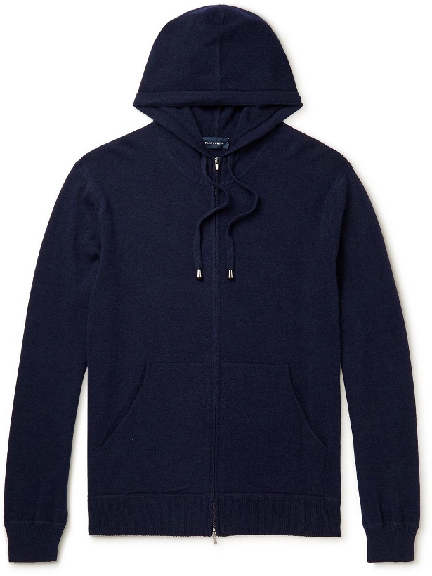 Photo: Thom Sweeney - Wool and Cashmere-Blend Zip-Up Hoodie - Blue