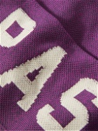 Pas Normal Studios - TKO Logo-Intarsia Piqué Socks - Purple