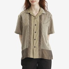 TOGA ARCHIVES Women's TOGA High Twist Twill Short Sleeve Shirt in Khaki