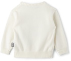 Moschino Baby White Fuzzy Bear Sweater