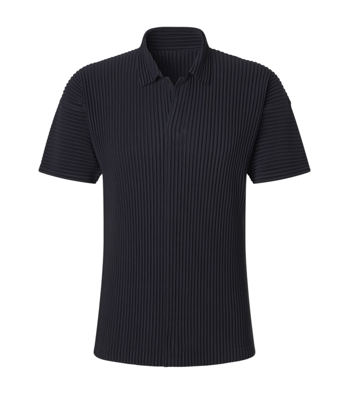Photo: Homme Plissé Issey Miyake Basics pleated polo shirt