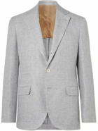 Brunello Cucinelli - Linen, Wool and Silk-Blend Twill Blazer - Gray