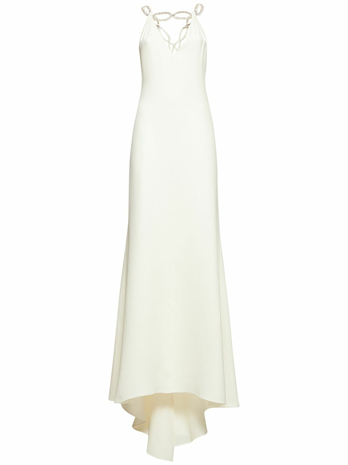 VALENTINO - Silk Cady Chain Cross Back Long Gown Valentino