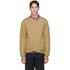 BED J.W. FORD Tan Wool Bolo Crew Sweater