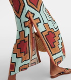 Johanna Ortiz Printed halterneck linen maxi dress