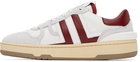 Lanvin White & Red Clay Sneakers