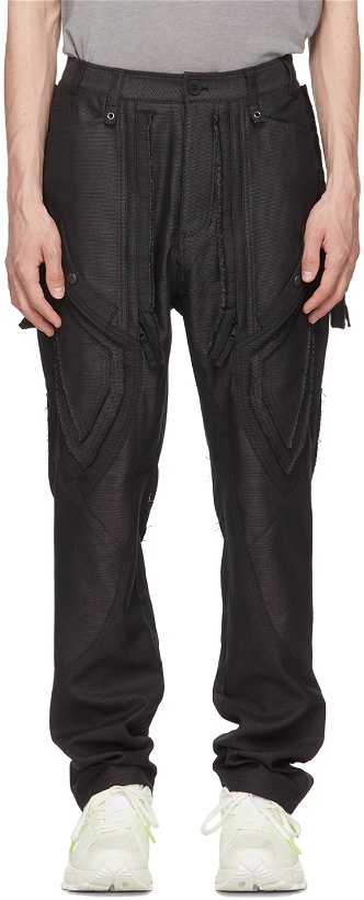Photo: Blackmerle Black Shiny Patchwork Trousers