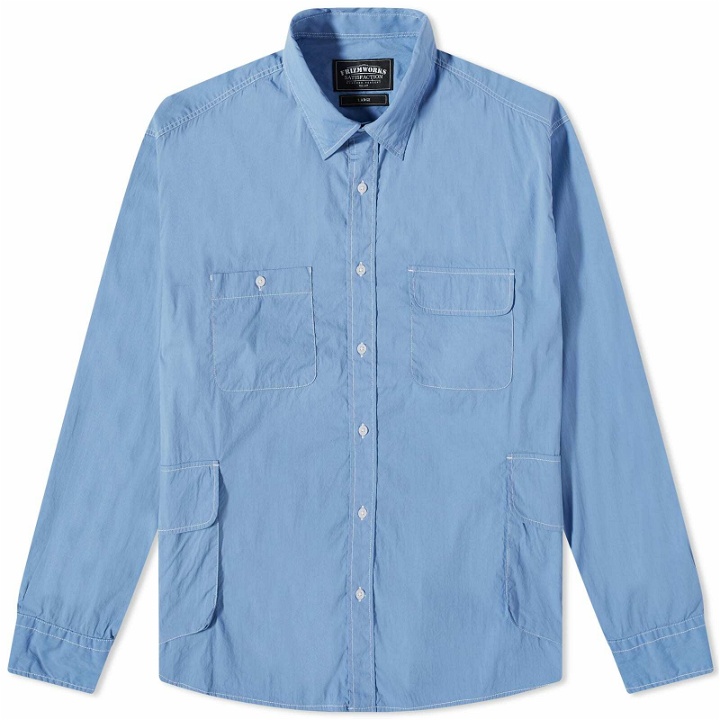 Photo: FrizmWORKS Men's Multi Pocket Shirt in Sax Blue