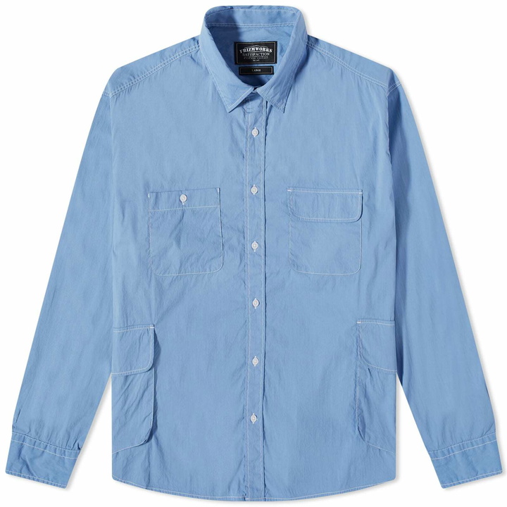 Photo: FrizmWORKS Men's Multi Pocket Shirt in Sax Blue