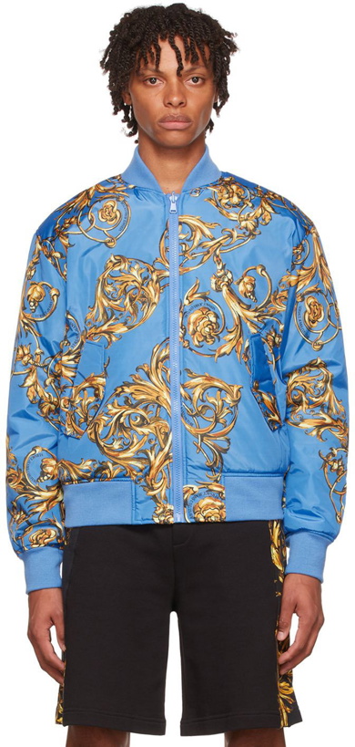 Photo: Versace Jeans Couture Blue Garland Reversible Bomber