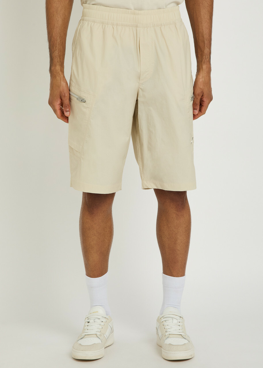 Moose Knuckles Topflight Shell Cargo Shorts Cream