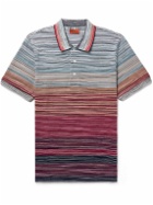 Missoni - Striped Space-Dyed Cotton-Piqué Polo T-Shirt - Red
