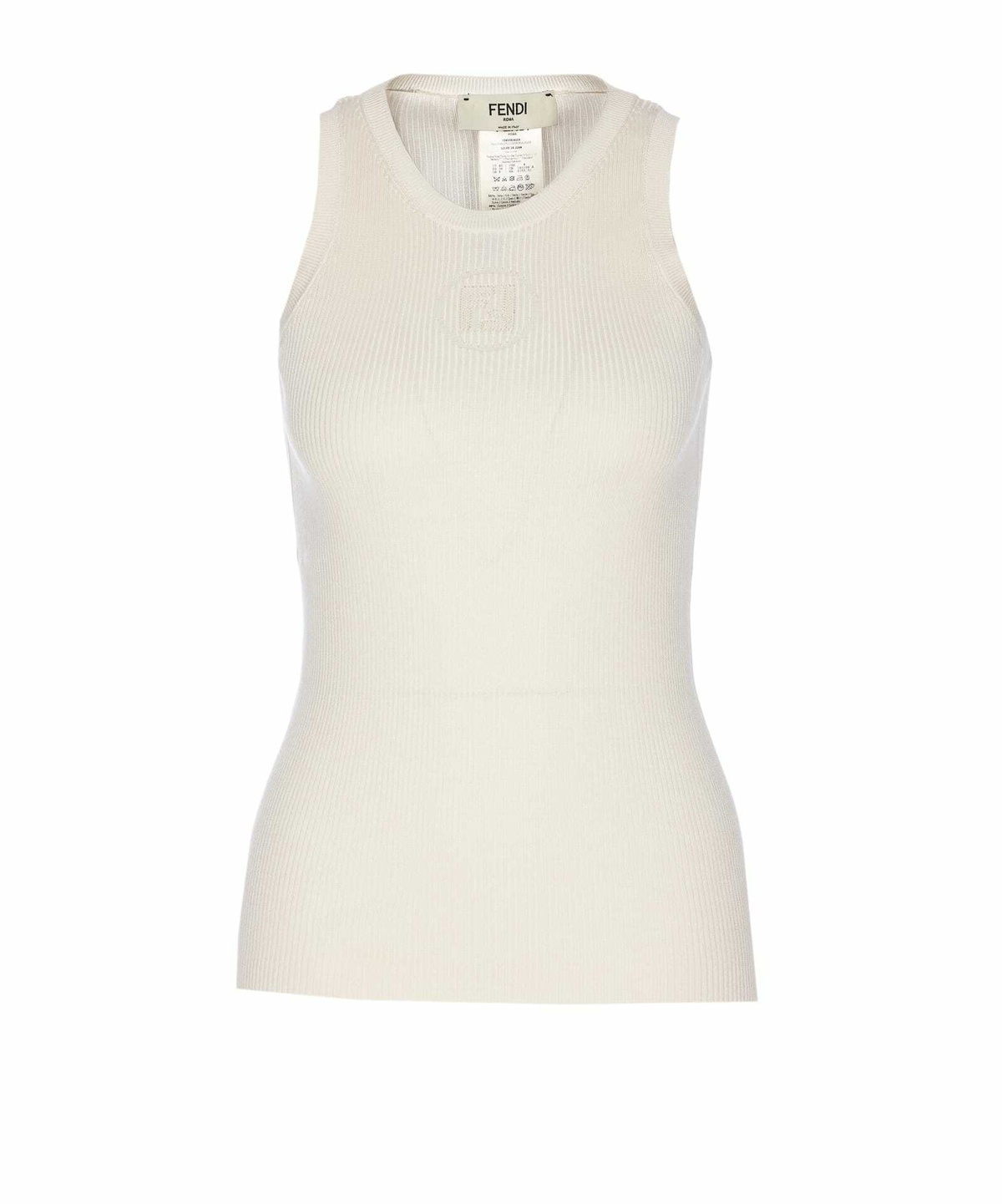 Tシャツ・カットソー FENDI Ivory Silk Blend Top Fendi FF jacquard crop top Fendi