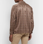 Needles - Camp-Collar Printed Sateen Shirt - Brown