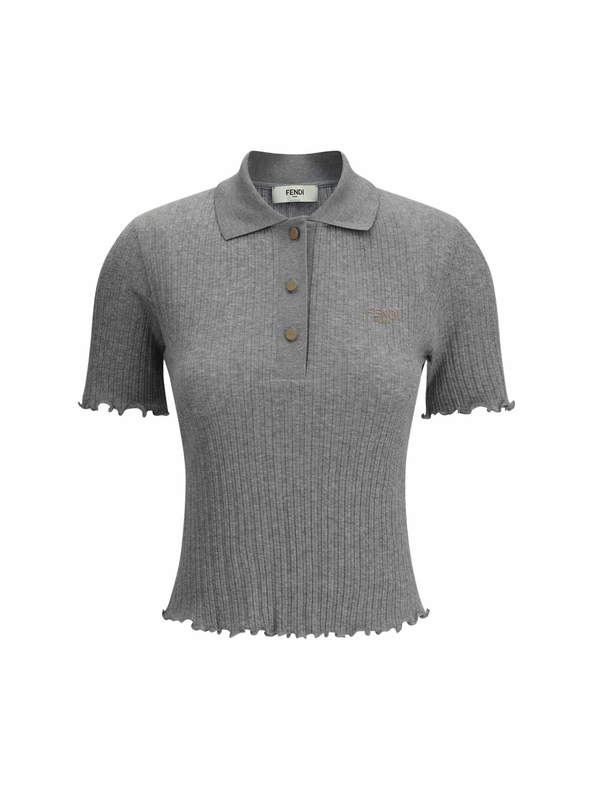Tシャツ・カットソー FENDI SS25 Viscose polo shirt (FZC360AU82 F1BJD) Polo shirt Fabric Blue | Fendi