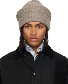 Maison Margiela Taupe Rib-Knit Beanie