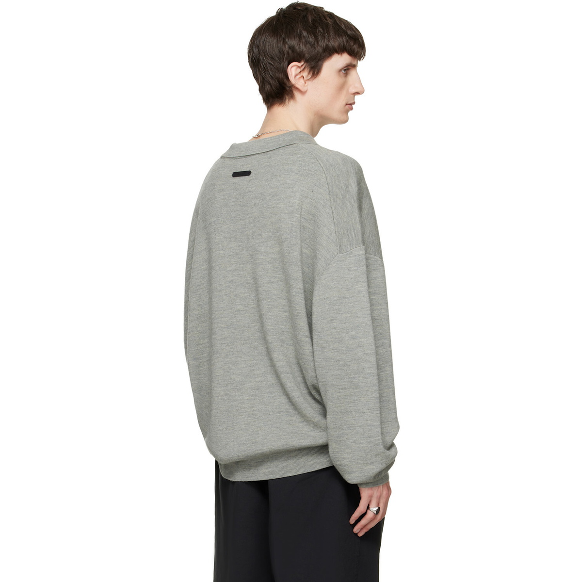 Fear of God ESSENTIALS Gray Signature 90s Knit Polo
