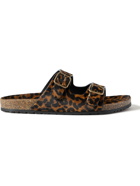 SAINT LAURENT - Leopard-Print Calf Hair Sandals - Brown