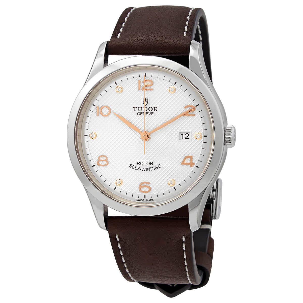 Tudor 1926 Automatic Diamonds Silver Dial Silver Steel Strap Watch for Men - M91650-0003