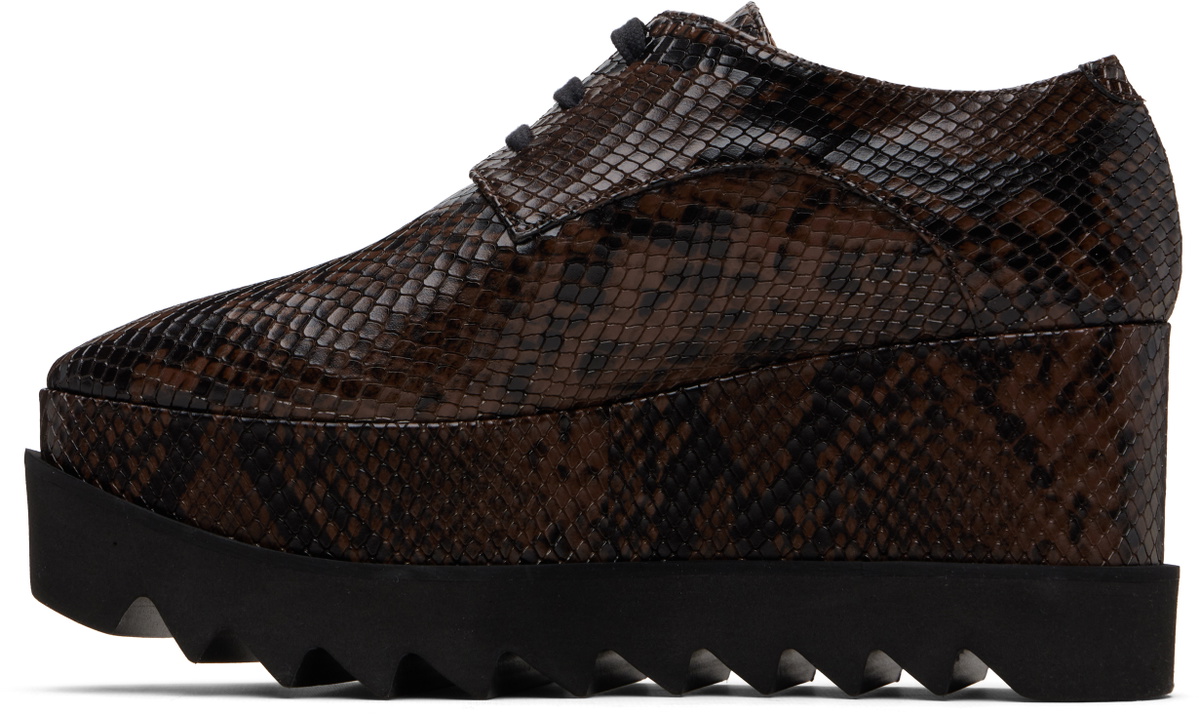 Stella McCartney Brown Limited-Edition Elyse Snake Platform Derbys