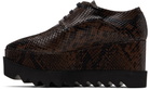 Stella McCartney Brown Limited-Edition Elyse Snake Platform Derbys