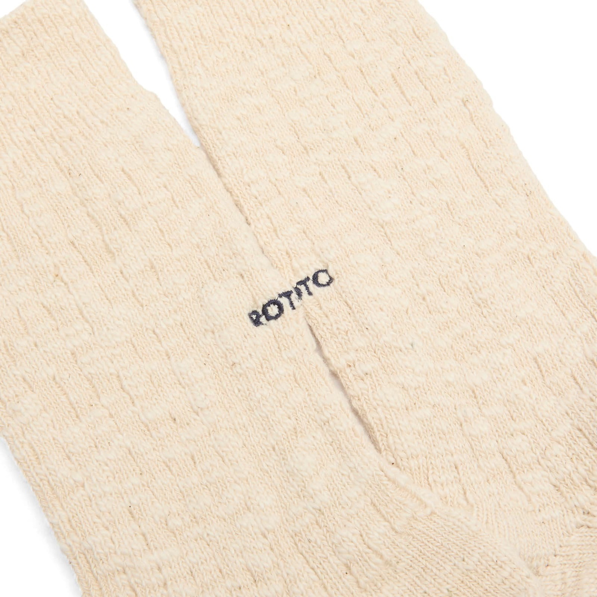 RoToTo Organic Cotton Slub Crew Sock in Ecru