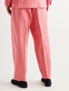 PAUL SMITH - Pleated Linen Suit Trousers - Orange - UK/US 34