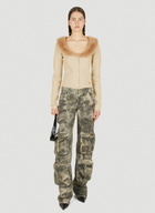 Blumarine Faux Fur Trim Cardigan