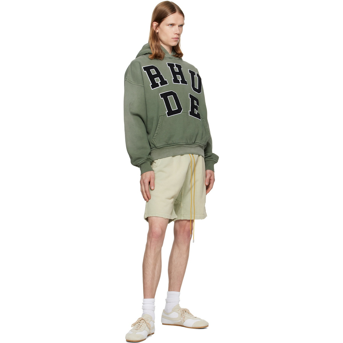 Rhude Green 'Rhude' Chenille Patch Logo Hoodie