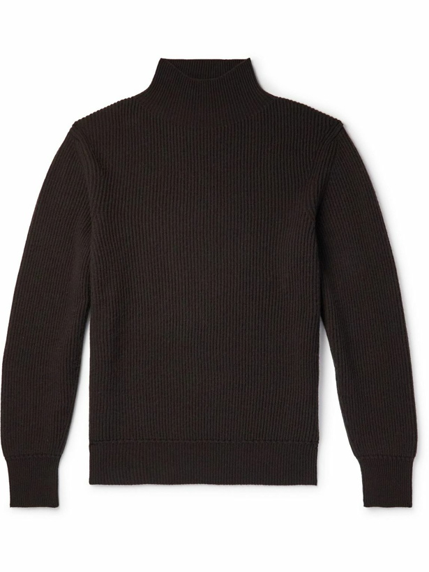 Photo: TOM FORD - Ribbed Cashmere Rollneck Sweater - Brown