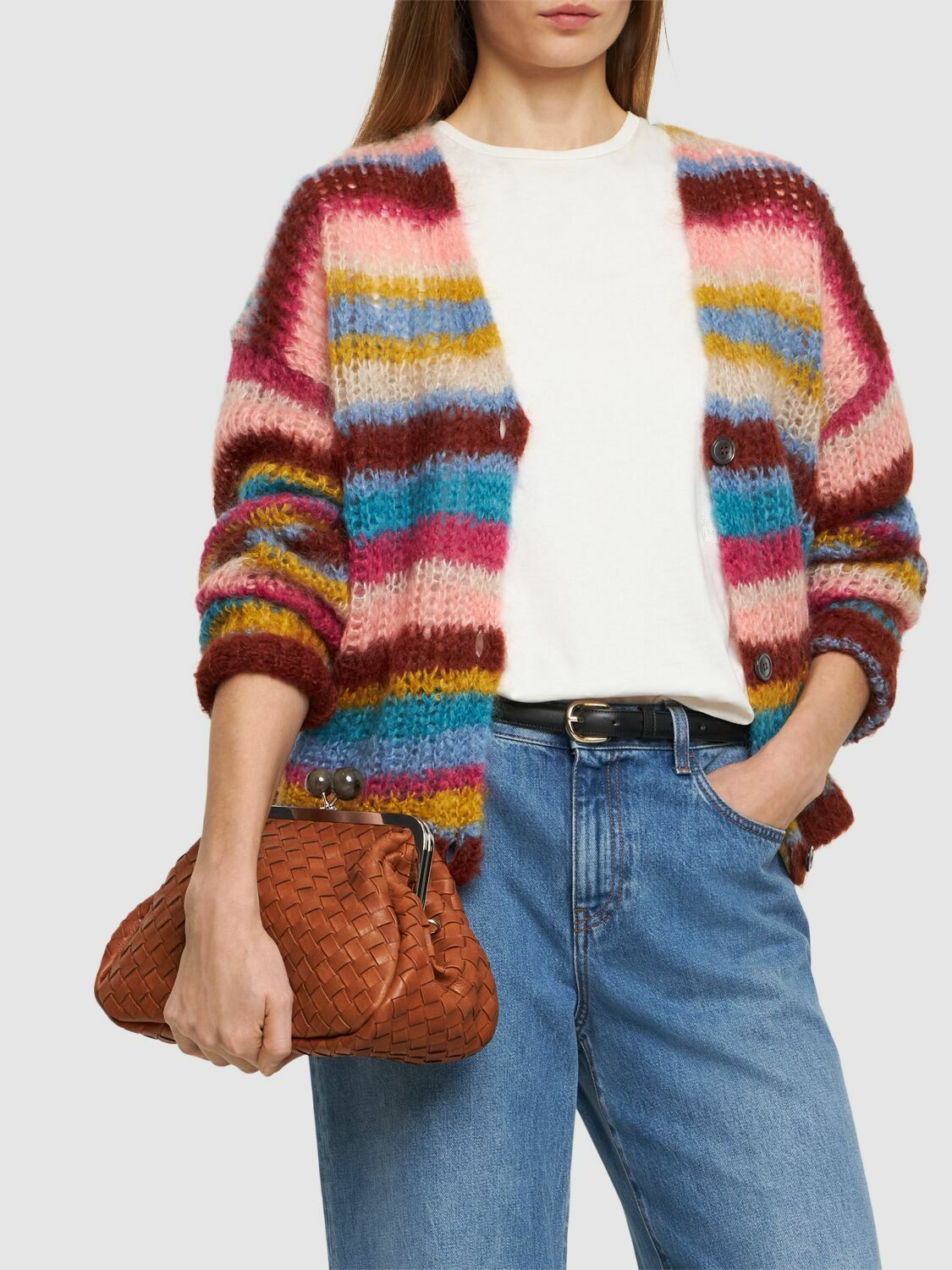 WEEKEND MAX MARA Pancia Woven Leather Clutch Weekend Max Mara