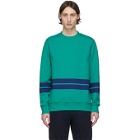 PS by Paul Smith Green and Navy Striped Sweatshirt