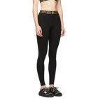 Versace Underwear Black Greek Key Leggings