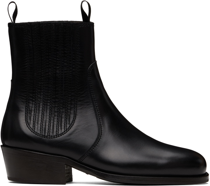 Photo: LEMAIRE Black Vegetable-Tanned Chelsea Boots