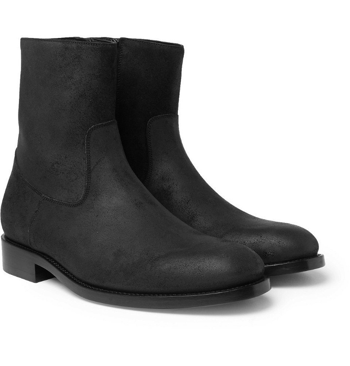 Photo: Balenciaga - Brushed-Suede Chelsea Boots - Black