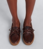 Miu Miu Leather boat shoes